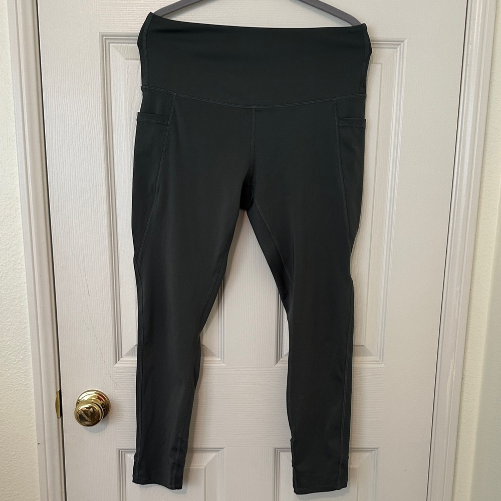 Olive Green High-Waisted Leggings